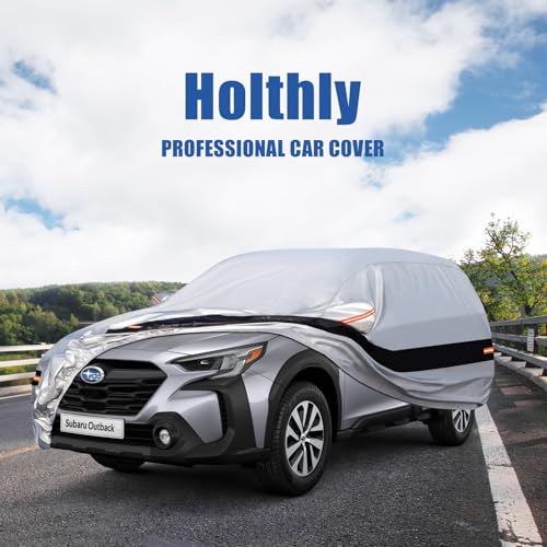 Image of 10 Layers SUV Car Cover Custom Fit for Subaru Outback (1994-2026) Waterproof All Weather for Automobiles, Outdoor Full Cover Rain Sun UV Protection.Silver