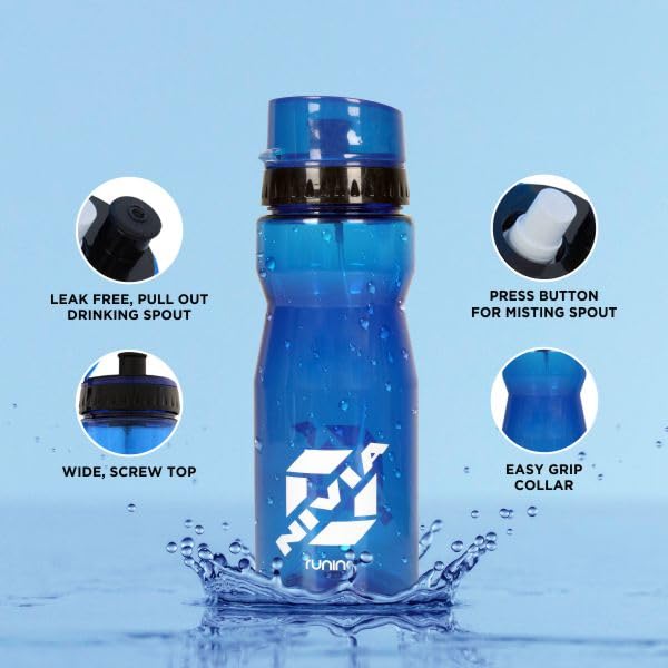 Nivia Running Sipper, Spray Sipper, For Running, Gym, Outdoor Training, Leakproof, BPA Free, 700ML (Blue) 1