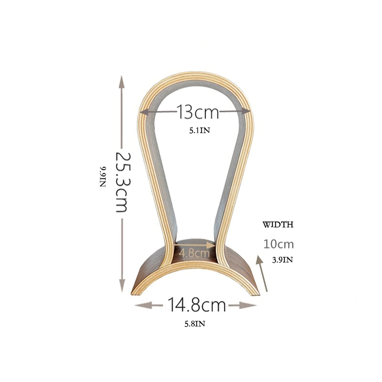 TOMYEUS Supporto per Cuffie Classico Cuffia in Legno Cuffia a Cuffia a Cuffia Walnut Wood Hanger Auricolare Display Gaming Cuffie Display (Tipo di Ponte ad Arco) Cuffie ​Supporto