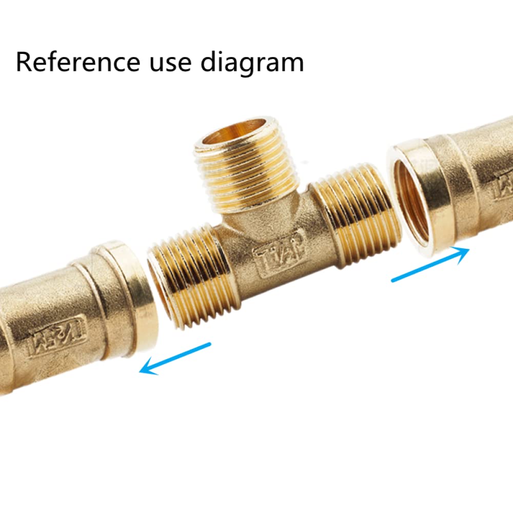 accesorios de manguera de bronce invertidos, 1 pieza de conexión de tubería de latón, conector de 3/4 vías, conector de tubo de hilo femenino macho de 1/2 ", adaptador de acoplador de púas, accesorios