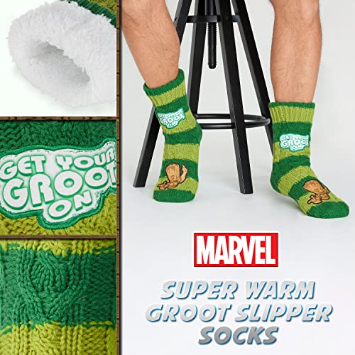 Marvel Pluizige Sokken, Heren pantoffelsokken, Zwart, Panther Thor, Warme Gebreide Sokken - Afbeelding 6