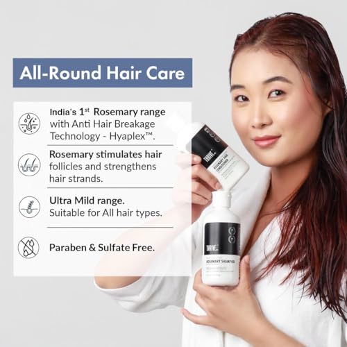 Image of ThriveCo Rosemary Hair Care Combo | Shampoo 250ml, Conditioner 250ml & Hair Water Spray 100ml | Hair Fall Control & Growth Support