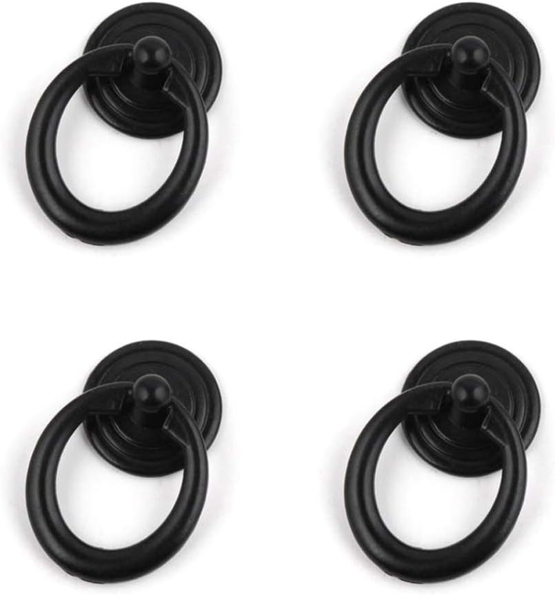 WaNana Simple Single-Hole Circular Pulling Ring Pulls Hardware for Gift Packing Box Kitchen Cabinet Wardrobe Drawer Furniture Bronze 6Pcs