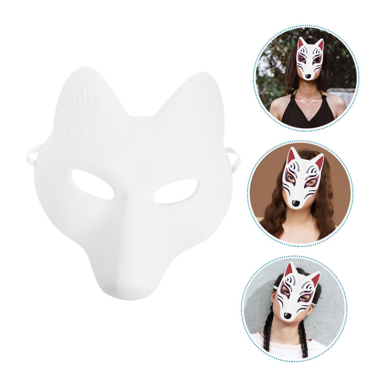 TOYANDONA 4pezzi Maschere Per Maschere Paintable Per Halloween e Comfort e Regolabilità Per Decorazioni e Costumi