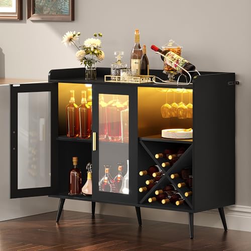 Buffet de cuisine chic avec porte en acrylique et bar YITAHOME - 3