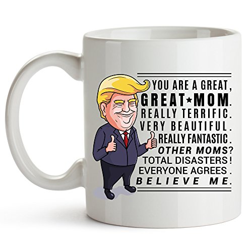 YouNique Designs Trump Mom Mug, 11 Ounces, Trump Coffee Mug Wife, Best Mom Ever Cup