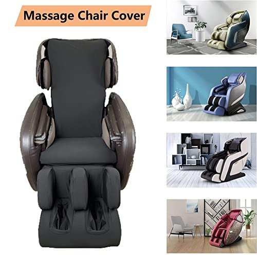 Housse de chaise de massage extensible FBKPHSS noire intégrale lavable - 8