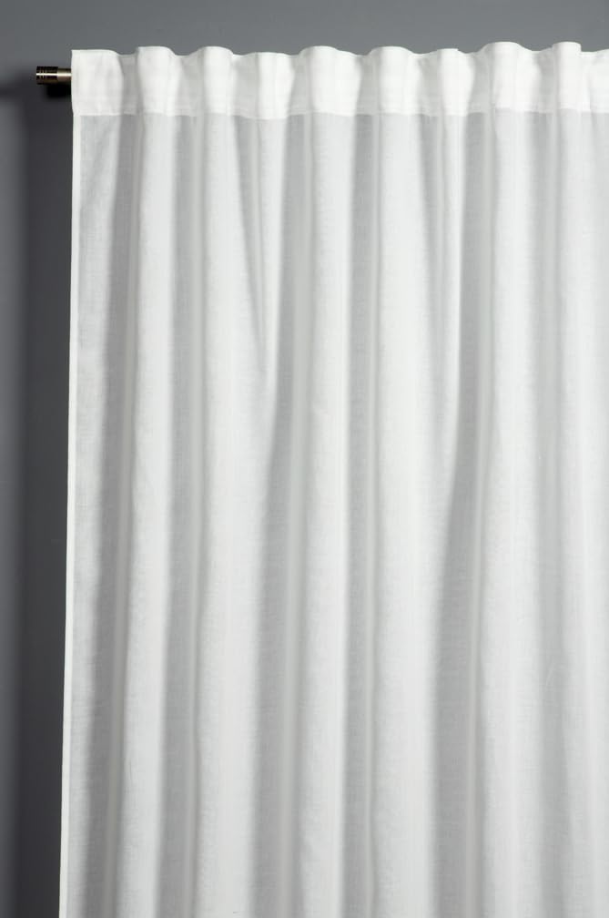 Gardinia Zen Silence Curtain with Integrated Curtain Tape, Translucent Curtain, Opaque, White, 135 x 245 cm