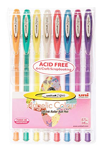 Caneta Gel SIGNO Angelic Color UM-120AC, Uni-Ball, Estojo c/8 uni...