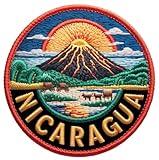 Aufnäher mit Nicaragua-Flagge, bestickt, zum Aufbügeln oder Aufnähen, 7,6 cm, Reise-Souvenir, Urlaubs-Emblem, Geschenkflicken