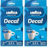 Lavazza, Decaf My Easy Day, Decaffeinated Ground Coffee, Ideal for Moka Pot or Filtered Coffee, Aromatic Notes of Almonds and Honey, 100% Arabica, Intensity 3/10, Medium Roasting, 250g (Pack of 2)
