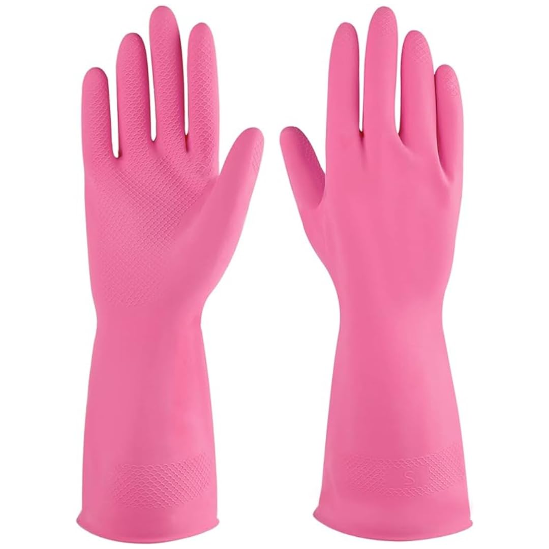STYLERA Reusable Rubber Cleaning Gloves Set | Hand Gloves Free Size for Washing, Cleaning Kitchen, Gardening (PACK OF 1 PAIR, PINK) (B0D1R5JPJZ) Amazon Price History, Amazon Price Tracker