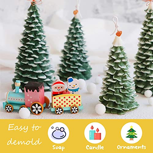 UYST Kerzen Silikonform Weihnachtsbaum Weihnachtsbaum Kerze Formen Party Silikonform Weihnachtsbaum Kerzenformen Christmas Für Seifenkerzen Cupcakes Dessert Handgemachtes Bastelgeschenke (Zeder) – Bild 7