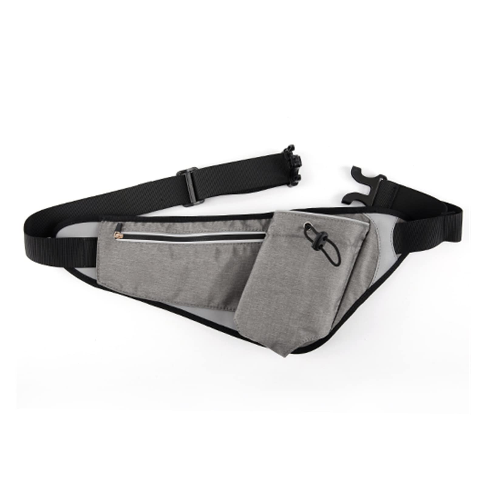 Bolsa de cinturón de Almacenamiento de Dos Capas Bolsas for el Cofre de Cuerpo Cruzado Mujeres for el teléfono Impermeable Bolsa de Cintura Reflectante Fanny Pack (Color : A Gray)