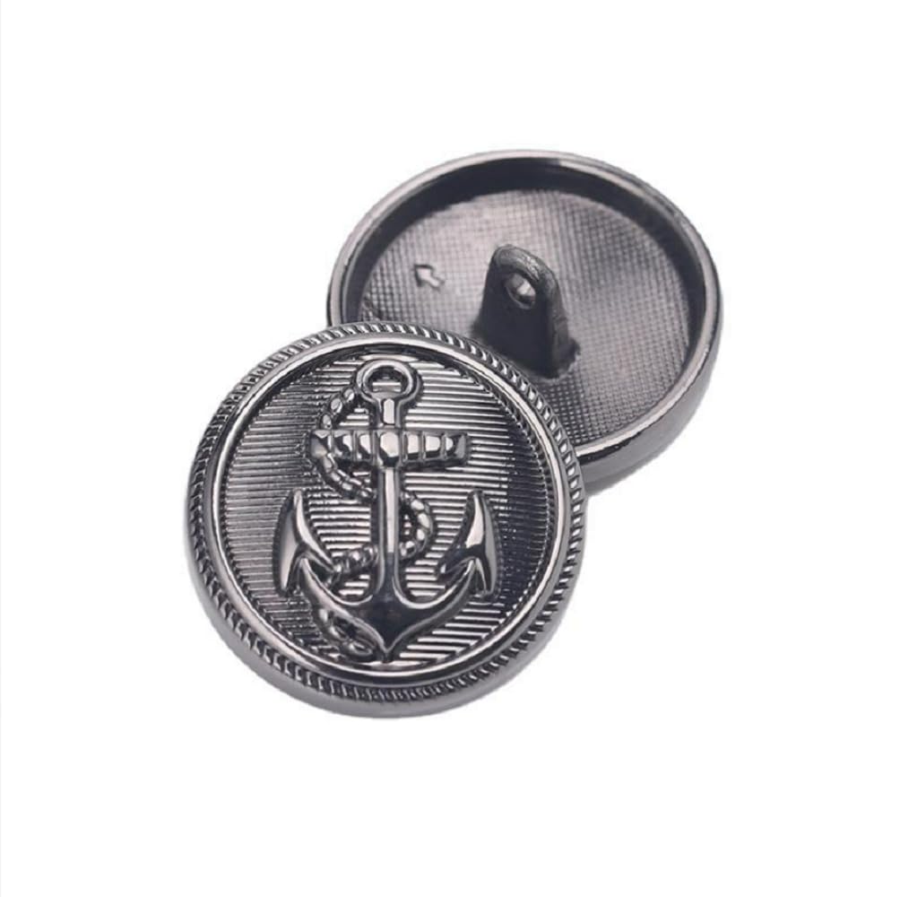 Boutons métalliques robustes ancre de bateau pour remplacer bouton perdu veste 15mm