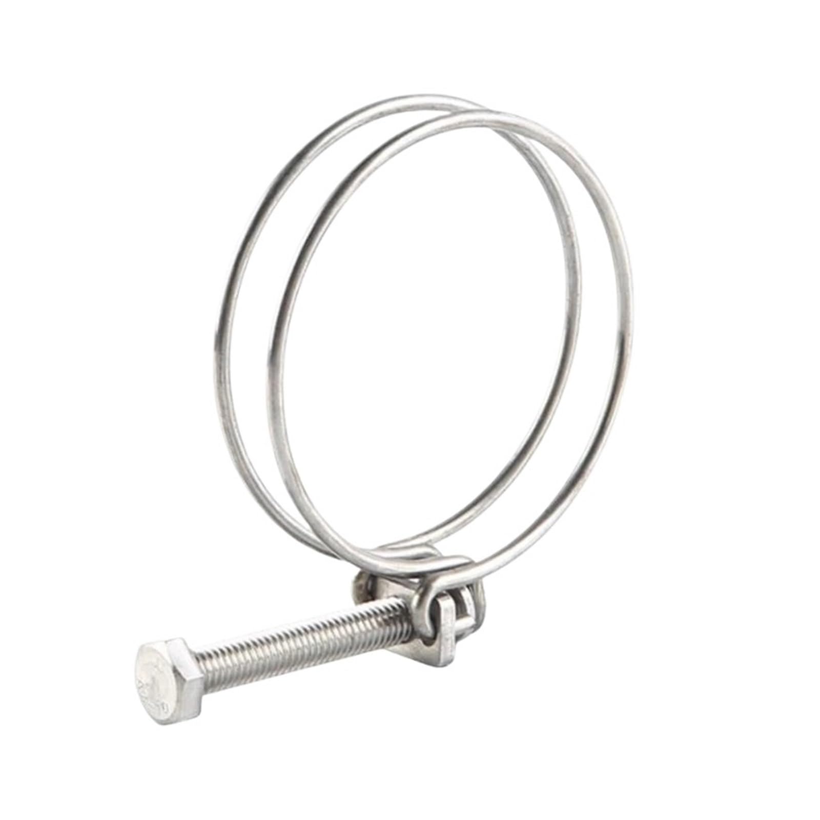 Double Line Hose Clamp Double Wire Hose Clamps Adjustable Pipe Clip Clamps for Hoop Plumbing Fastener Hardware 304 Stainless Steel(Diameter 73mm-80mm)