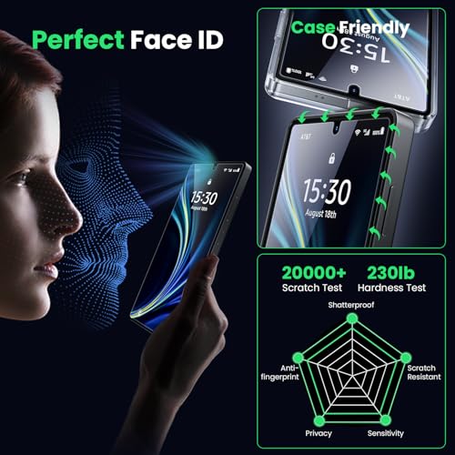 Image of WSKEN for Samsung Galaxy S25 Ultra Screen Protector - [Fingerprint Unlock Support] Case Friendly Auto Dust Removal Shatterproof Bubble Free HD Tempered Glass Film for Galaxy S25 Ultra,2 PCS