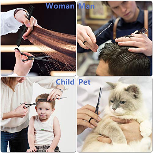 Aszwor Kit de tesouras de corte de cabelo, conjunto de tesouras de cabeleireiro, kit profissional de