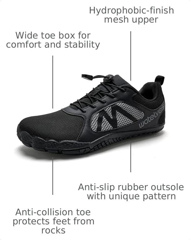 Image of WateLves Barefoot Water Shoes for Women Men Wide Toe Quick-Dry Lightweight Mesh Breathable Aqua Shoes for Beach Swim Yoga Exercise Surf Pool Boat