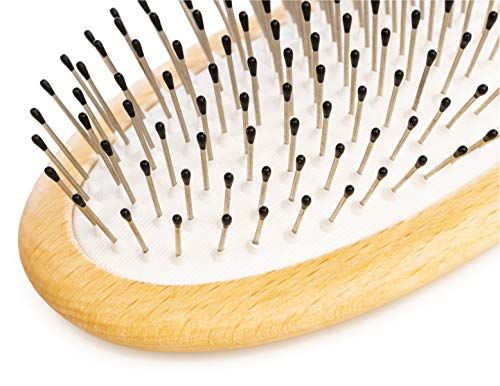 REMOS Hairbrush wide with steel pins and bristles suitable for all hair types - Image 3