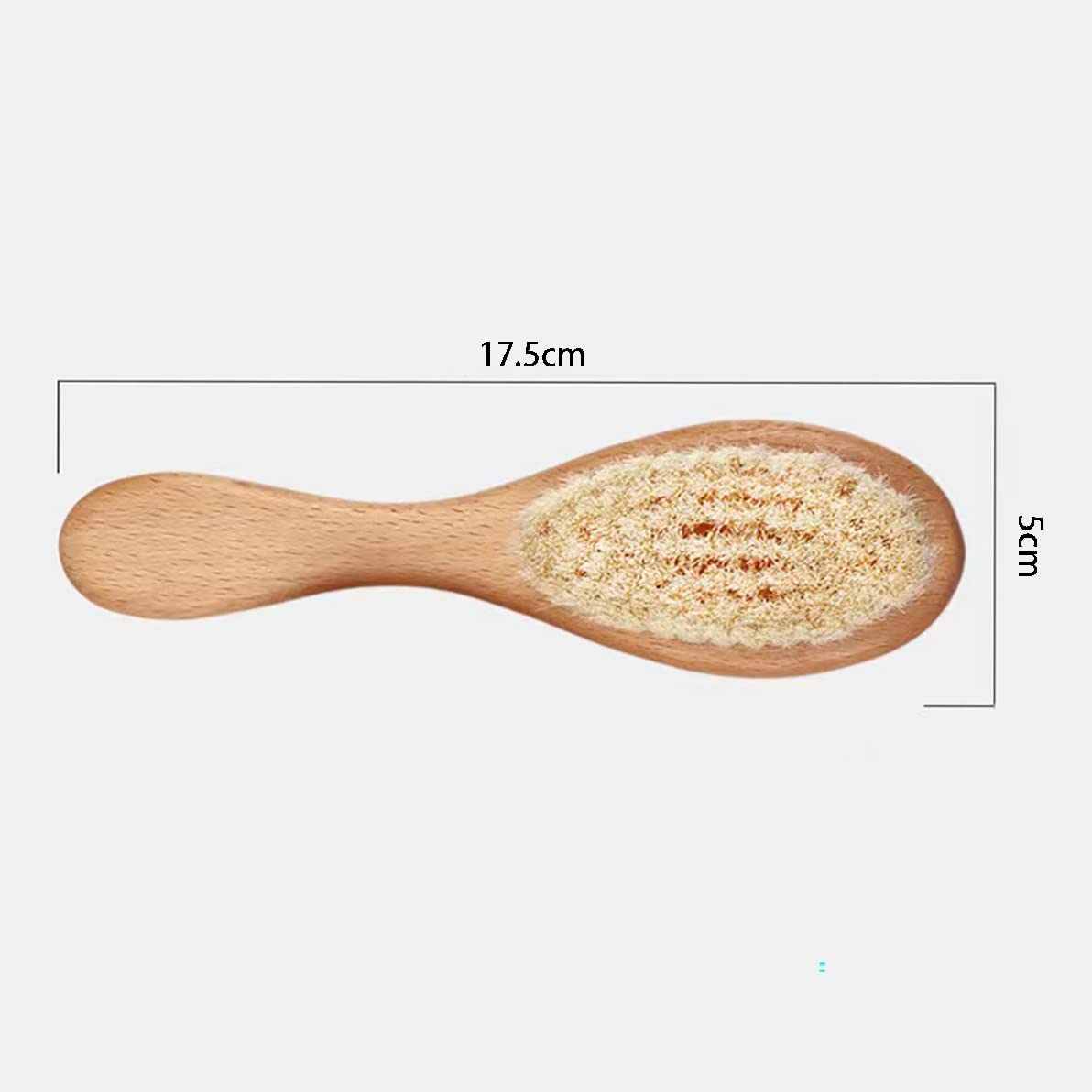 Brosse à cheveux pour bébé avec manche en bois et poils de chèvre super doux pour nouveau-nés et tout-petits, marron