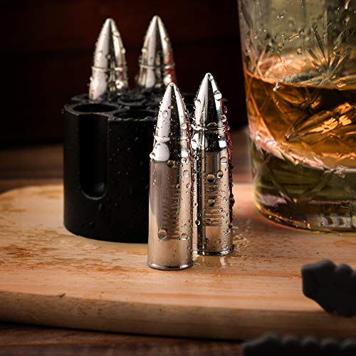 Brisked Silver Whiskey Stones For Old Fashioned Glass | Best Gift Accessories For Drinking Bourbon And Scotch | Perfect Whisky Gift For Men | Stainless Steel Reusable Ice Cubes thumb #3