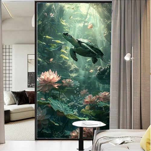Vinilo decorativo para ventana privacidad Lotus Sea Turtle 27.6x39.4 in miniatura 3