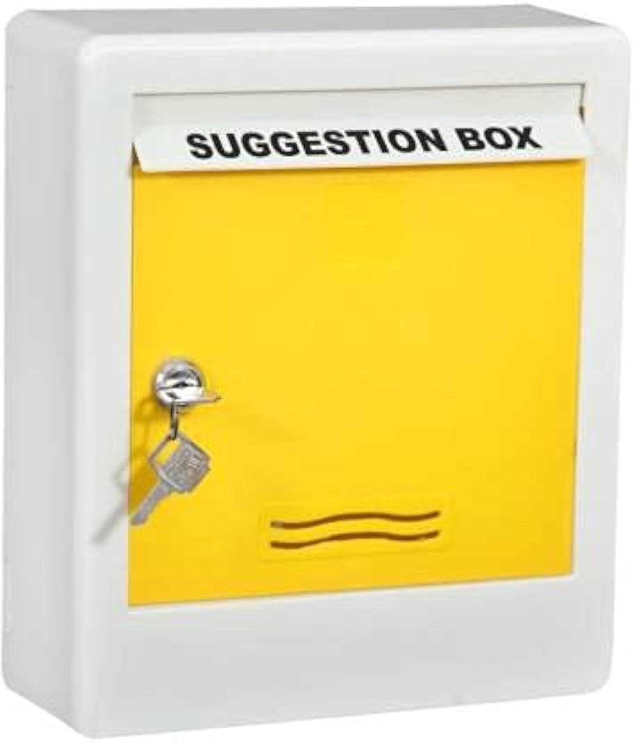 Aura Plast All in 1 Multipurpose Letter Box/Suggestion Box/Complaint Box/Donation Box with Lock Table Top or Wall Mounted- Yellow Color