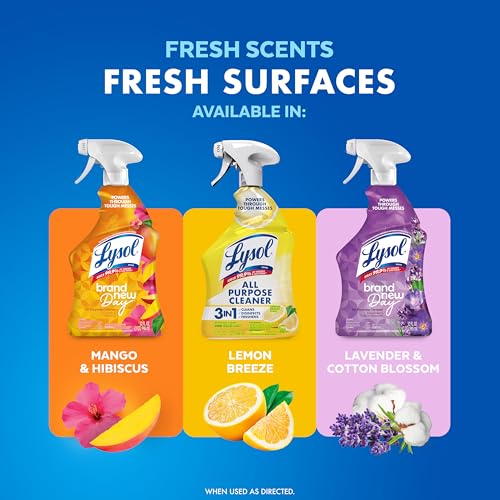 Image of Lysol All Purpose Cleaner Spray, Multi-Purpose Disinfecting Spray, Kitchen & Bathroom Cleaner, Lemon Breeze Scent, 32 Fl Oz