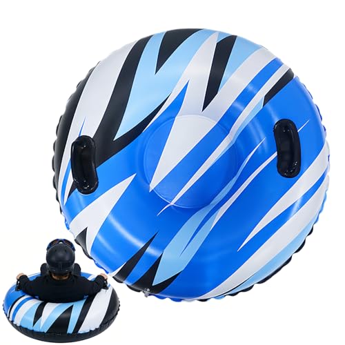 Snow Tube - Heavy Duty PVC Inflatable Thick Winter Sled, Cold Resistant Durable Ring, High Load Snow Sliding Gear | Exciting Outdoor Fun for Family Friends Women Men Teens Kids Adults