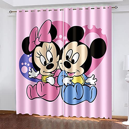 Fgolphd Cortina opaca Mickey Mouse, tela impermeable para habitación de los niños, ojales superiores para cortinas, 100 % poliéster (150 × 166 (ancho x alto), 12) Cover