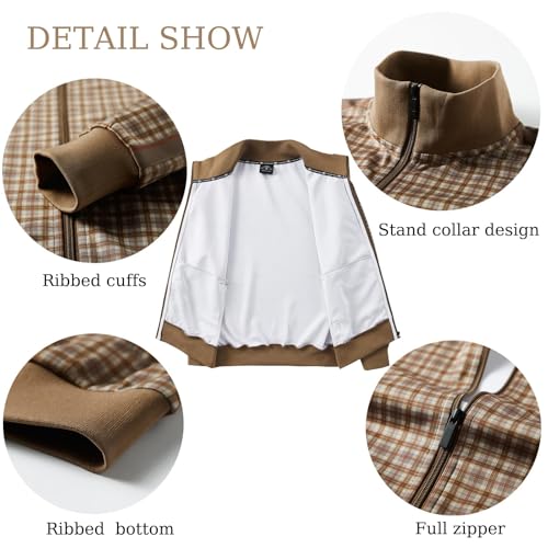 Image of ANOTWENER Men's Track Suits 2 Piece Stand-up Collar Long Sleeve with Double Side Pockets Jacket and Sweatpants