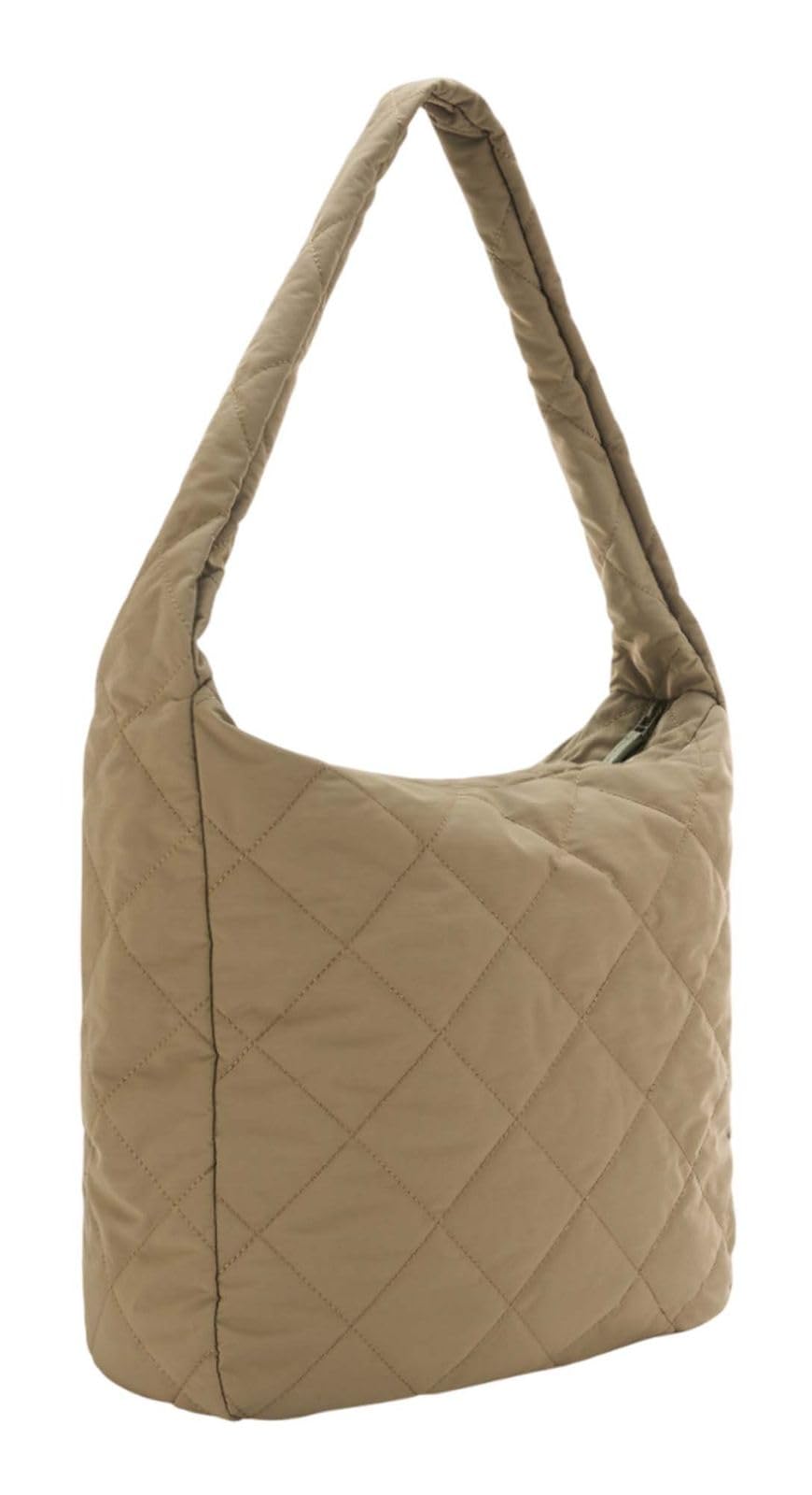 SEIDENFELT MANUFAKTUR Umhängetasche Schultertasche Hetta Maxi Hobo Bag Greige Khaki