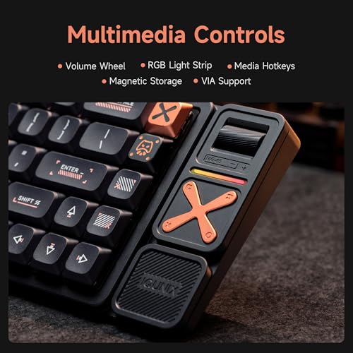 Image of IQUNIX Magi75 Pro Low-Profile Wireless Mechanical Keyboard 75% Layout, Hot-Swappable Creamy Linear, RGB Backlit, Full Aluminum, VIA Customizable for Mac /Windows /Linux (Media Controls)