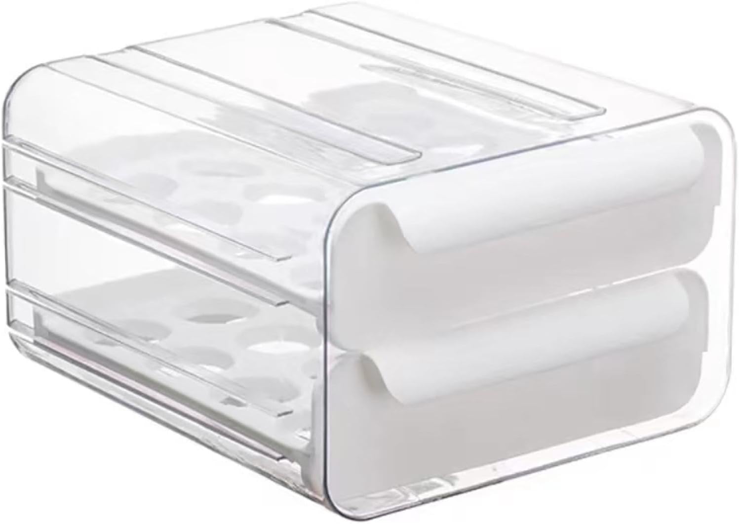 Double Laye Egg Storage Box,Egg Holder for Fridge,Egg Storage for Countertop,Egg Organizer,Egg Dispenser for Refrigerator,Egg Tray for Refrigerator,for Refrigerator