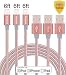 Tecland 3Pack 6FT iPhone Nylon Braided Lightning to USB Charging Cables Cord for iPhone 7, 7 plus, iPhone 6s plus, 6plus, 6, SE,5s 5c 5,iPad Mini, Air,iPad5,iPod.(Rose Golden )