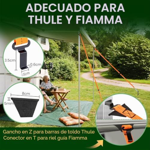Kit de sujeción para toldos con anclajes al suelo de 37cm contra viento 3