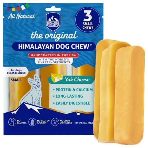 Himalayan Dog Chew Original Yak Cheese Dog Chews, 100% Natural, Long Lasting, Gluten Free, Healthy & Safe Dog Treats, Lactose & Grain Free, Protein Rich, Small Dogs 15 Lbs & Smaller, 3.3 oz