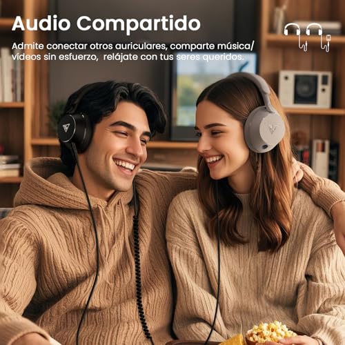 DOQAUS Auriculares DJ con Cable, Estéreo de Mezcla y Monitor de Estudio, 50mm Controladores,2 Cables (3.5 y 6.35mm) Conector de Audio para PC AMP Grabación de Teléfono Piano Guitarra, Blanco - imagen 5