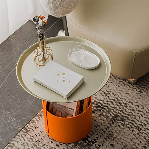 Petite table d'appoint ronde pour optimiser le rangement des petits salons - 8