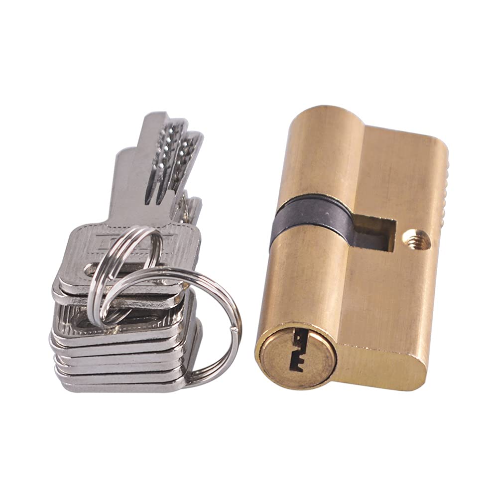 Bombin Cerradura Seguridad Cerro de bloqueo cobre AB Core 80mm Cilindro Clave Anti-Robo latón Cerradura puerta una sola mármol Cerradura Puerta Exterior(5pcs 80(32.5 47.5))