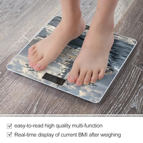 Báscula digital de baño con plataforma amplia y pantalla LCD miniatura 5