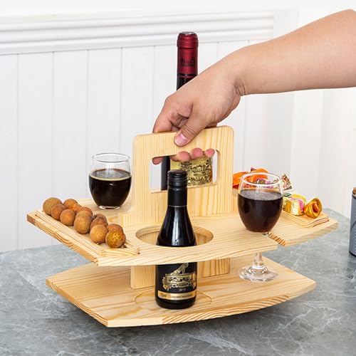 Mesa almacenamiento portátil de madera para bebidas y frutas 7