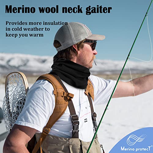 Calentador cuello lana merino bufanda suave antiirritación y viento 3