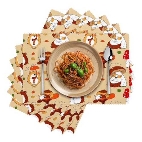 Set de table cochon d'inde résistant chaleur tissu Oxford 4pcs - 3