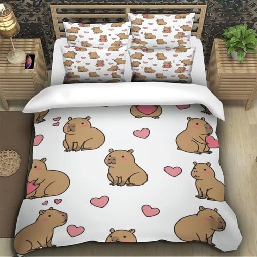 Linge de Lit Capybara 200x200 Imprimé 3D avec Fermeture Éclair - 5