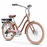 sixthreezero EVRYjourney Women's Electric Bike, 7-Speed Step-Through Touring Hybrid eBike, 500 Watt