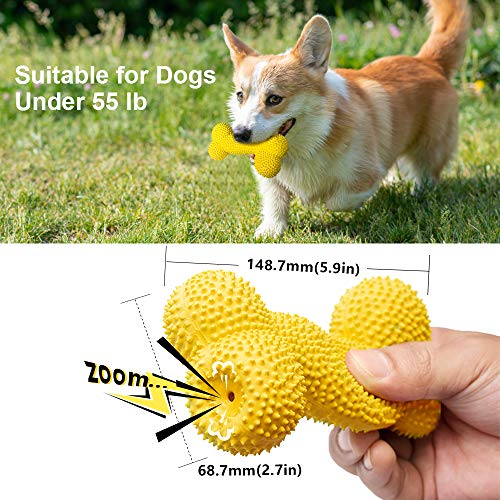 Petper Cw-0096EU Quietschendes Hundespielzeug aus Latex, Welpenspielknochen mit Dornen, Spielzeug zum Spielen und zum Training