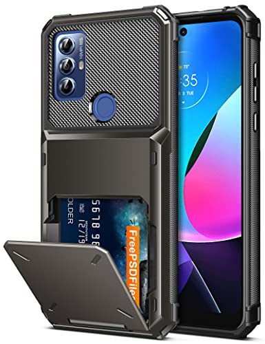 COOYA for Moto G Play 2023 Case Wallet 5 Credit Card Holder Slot Flip Cover G Play 2023 Wallet Case Back Pocket Dual Layer Protective Hard Shell TPU Rubber Bumper for Moto G Play 2023 Bronze Gunmetal