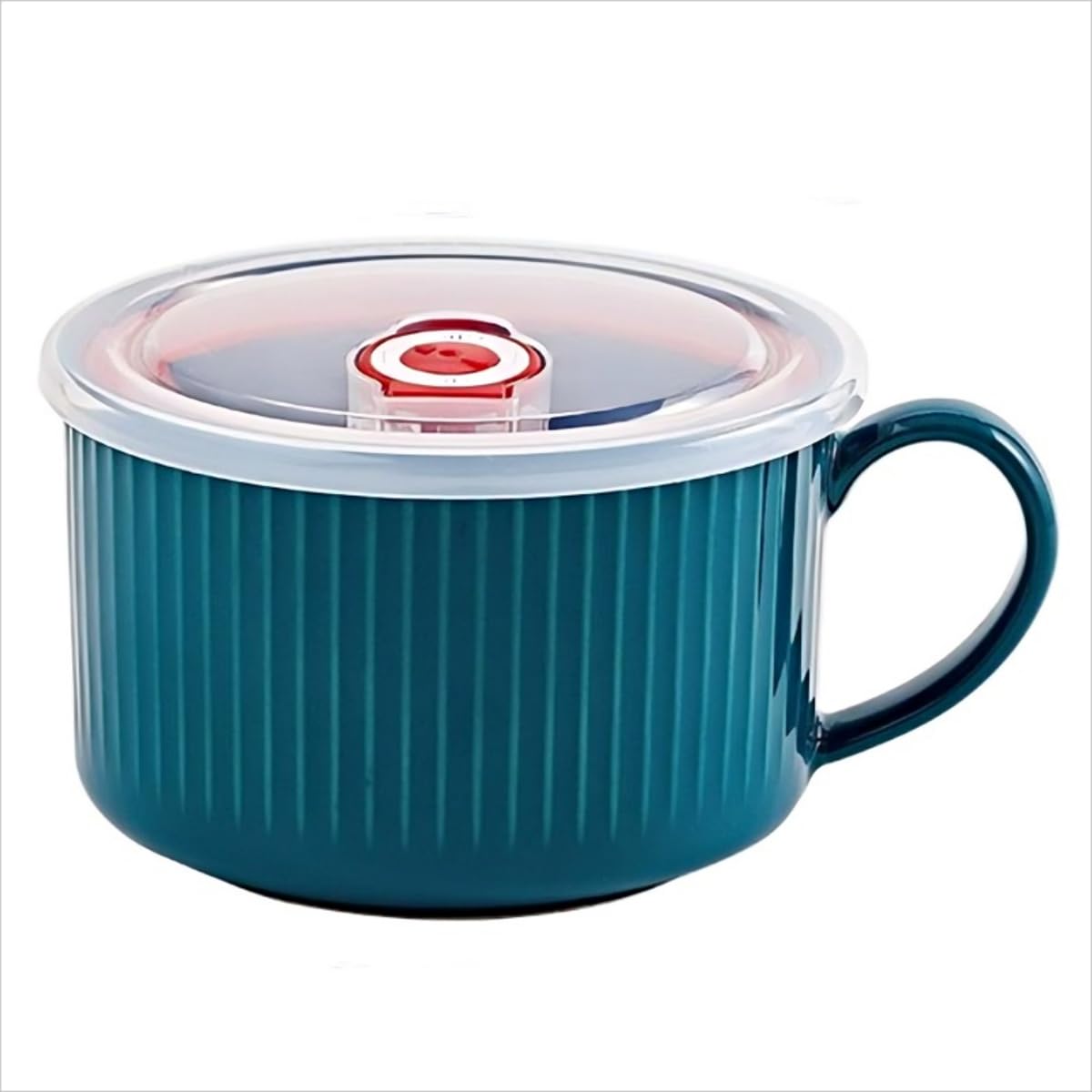 mehrido Ceramic Soup Bowls with Handle and Vented Lid, 850ml Large Soup Mug for Instant Noodle Cereal, Soup Containers, Microwave & Dishwasher Safe